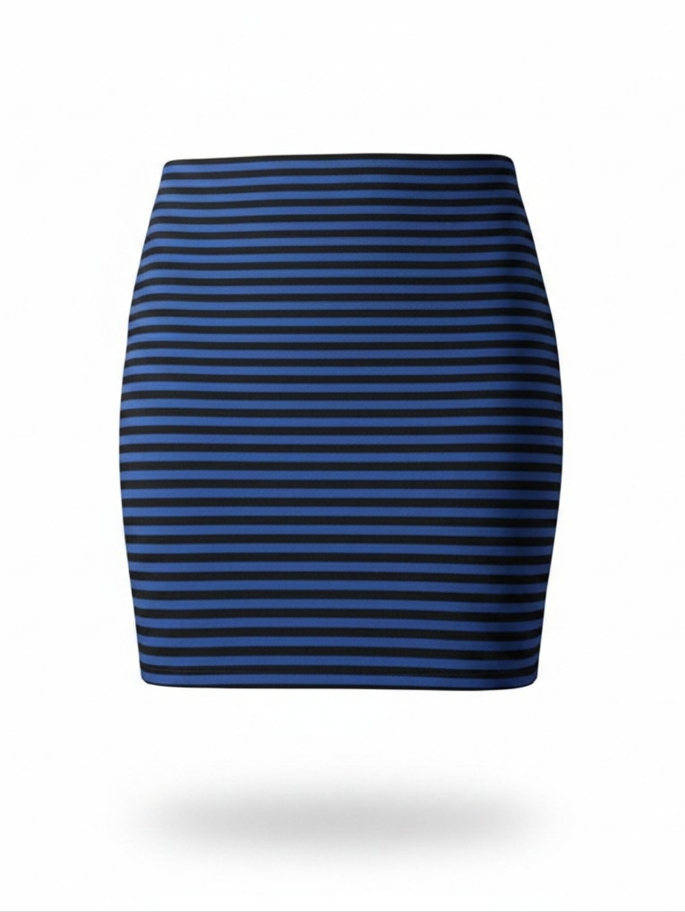 OLD NAVY | Striped Mini Skirt Blue Black Ribbed Knit Elastic Waist Stretchy | XL